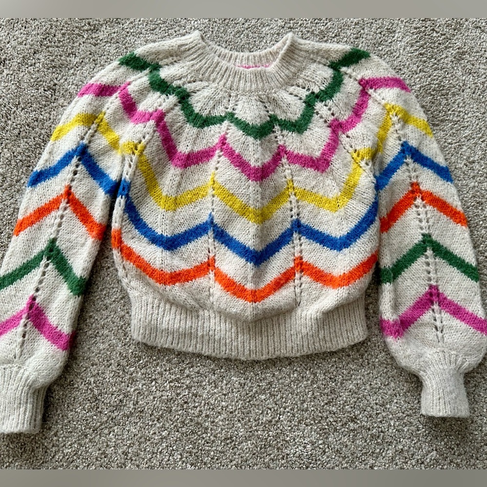 Mini Boden Colorful Striped Knit Sweater